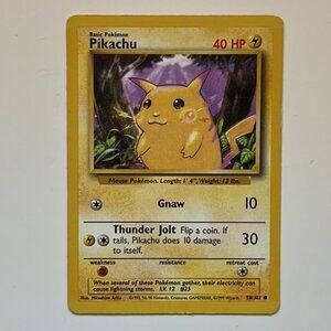 Pikachu #58 Pokemon Base Set pokemon card nostalgia collectible trading vintage